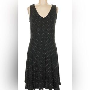 LOFT Black Sleeveless A-Line Midi Dress